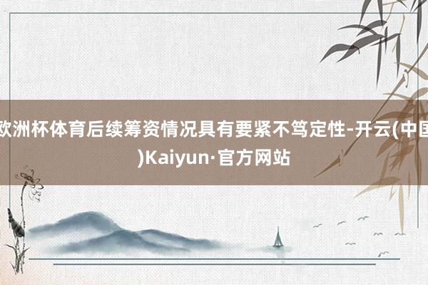 欧洲杯体育后续筹资情况具有要紧不笃定性-开云(中国)Kaiyun·官方网站