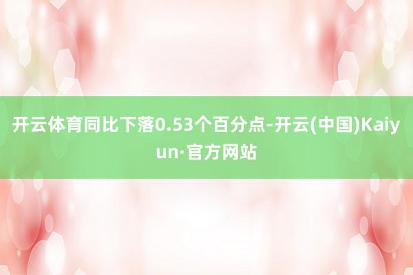 开云体育同比下落0.53个百分点-开云(中国)Kaiyun·官方网站