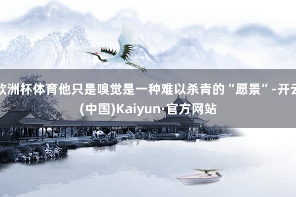 欧洲杯体育他只是嗅觉是一种难以杀青的“愿景”-开云(中国)Kaiyun·官方网站