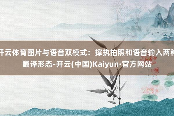 开云体育图片与语音双模式：撑执拍照和语音输入两种翻译形态-开云(中国)Kaiyun·官方网站